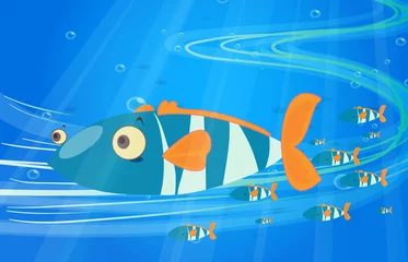 Stof per meter Onderwaterwereld School vissen in de zee