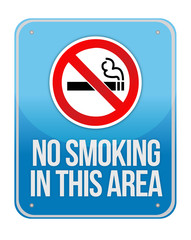 Blue Square No Smoking In This Area Sign
