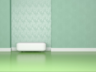 Interior design of modern green lounge.