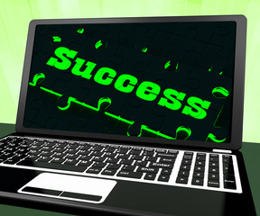 Success On Laptop Showing Solutions