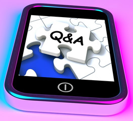 Q&A On Smartphone Showing Asking Inquiries .
