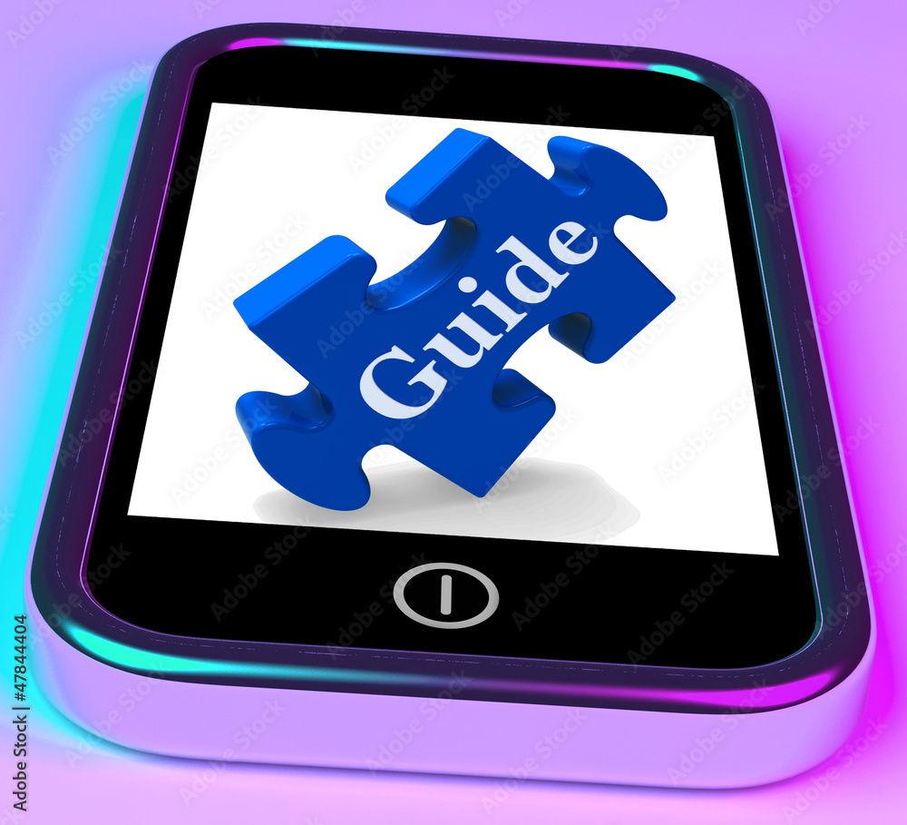 Poster guide on smartphone showing guidance