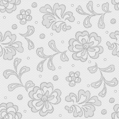 Seamless lace pattern, flower vintage vector background.