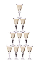 glass of champagne set isolated