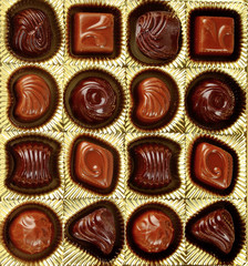 Closeup brown chocolate candy background