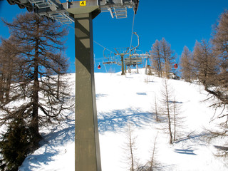 Skiing area in the Alps