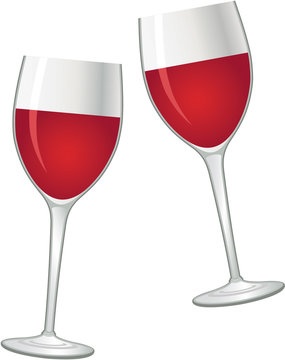 Glasses with red wine