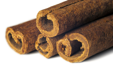 Cinnamon Sticks on White