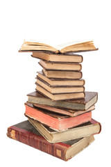 torre de libros viejos