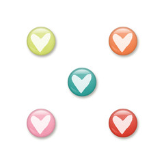 Badges coeurs