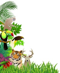 Naklejka premium Wild animal in the jungle background