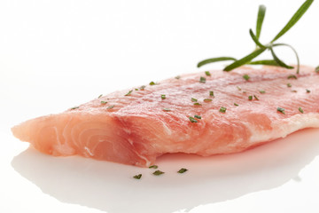 Fish fillet with herbs.