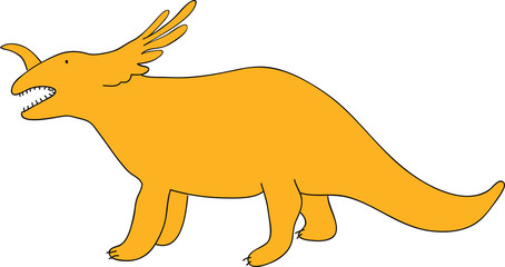 Funny dinosaur styracosaur vector illustration