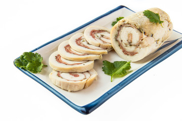 Chicken roll stuffed with ham