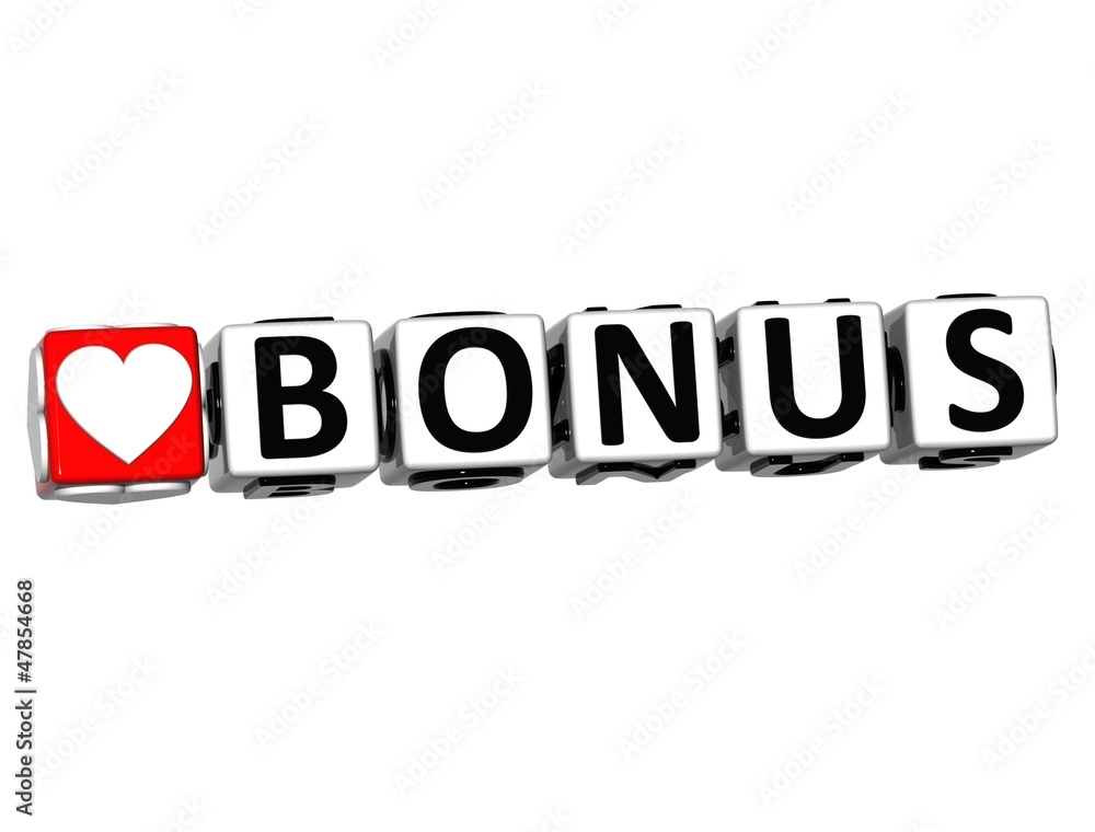 Poster 3d love bonus button click here block text