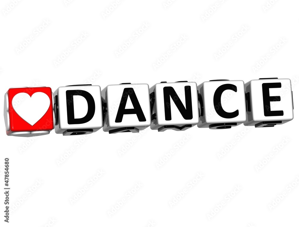 Fototapete 3d love dance button click here block text
