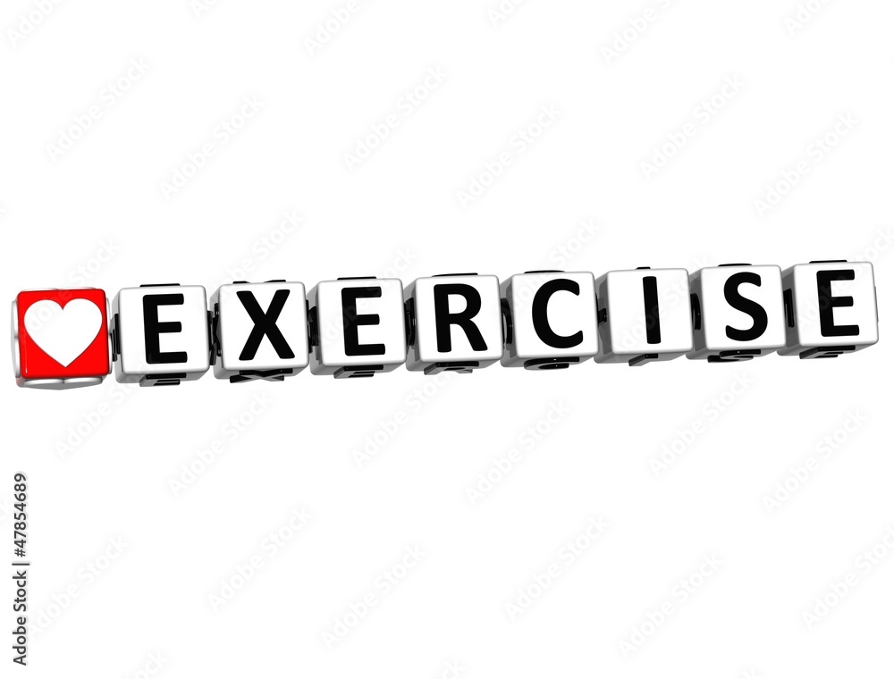 Aufkleber 3d love exercise button click here block text