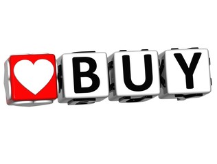 3D Love Buy Button Click Here Block Text