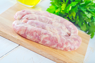raw sausages