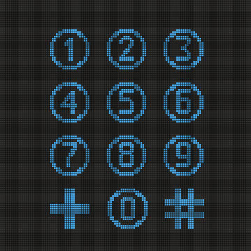 Set of digital numbers