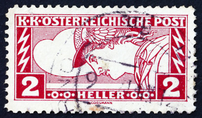 Postage stamp Austria 1917 Mercury, Messenger