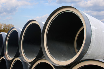 Stack of pipes of the big diameter