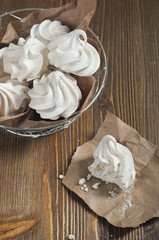 Top view of meringues in iron plate