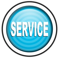 service blue glossy icon isolated on white background