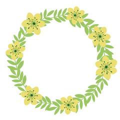 Wreath frame with yellow flowers