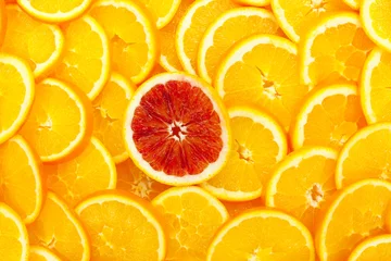 Deurstickers Plakjes fruit Sinaasappels