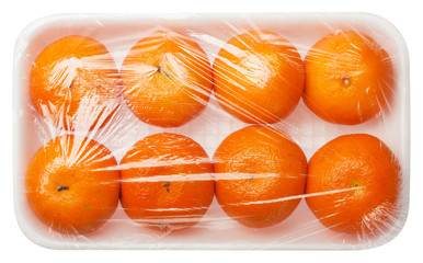 tangerines in vacuum packing