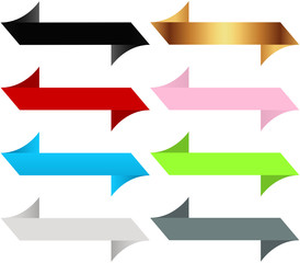 Fototapeta premium Simple Colorful Banner, Ribbon Set on white Background