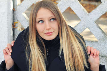 beautiful long-haired European girl