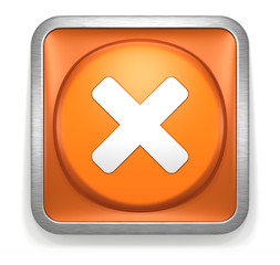 Obraz premium Close_Orange_Button