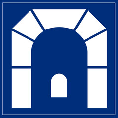 Schild blau - Tunnel