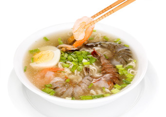 Chinese soup isolated on white