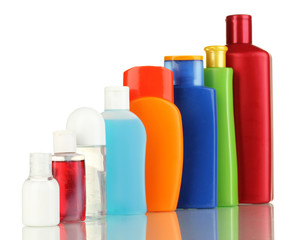 A lot of different cosmetic products for personal care isolated