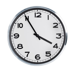 Round wall clock on a white background