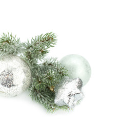 Fototapeta na wymiar Christmas decoration on the white background.