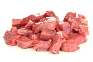 Raw beef meat isolated on white