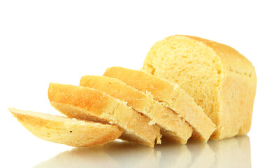 tasty sliced bread, isolated on white