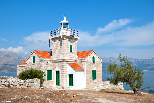 Stone Lighthouse on the Island of Hvar in Croatia