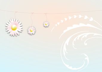 Zarter Frühlingshintergrund mit Blüten und Ornament