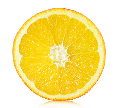 Round orange slice closeup