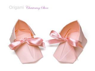 Paper baby girl shoes