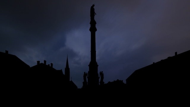 Croatia Zagreb Kaptol Square night storm