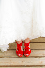 Bride and Red Shoes