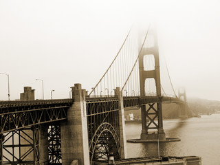 Golden Gate Bridge in Sea Mist in San Francisco California USA
