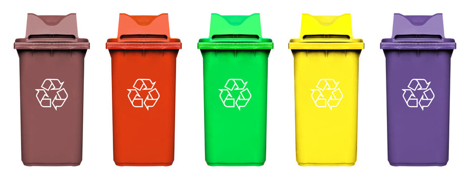 colourful recycle bin