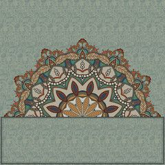 Abstract floral frame. Ornamental seamless background